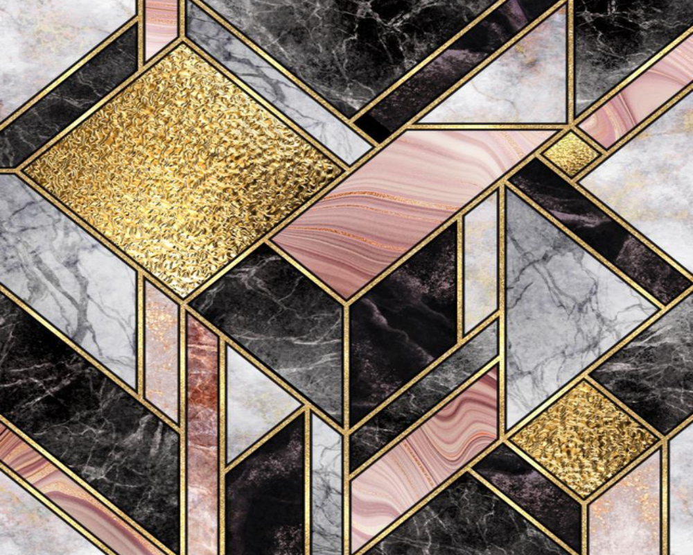 3D Wallpaper Geometric Abstract Marble SKU# WAL0300